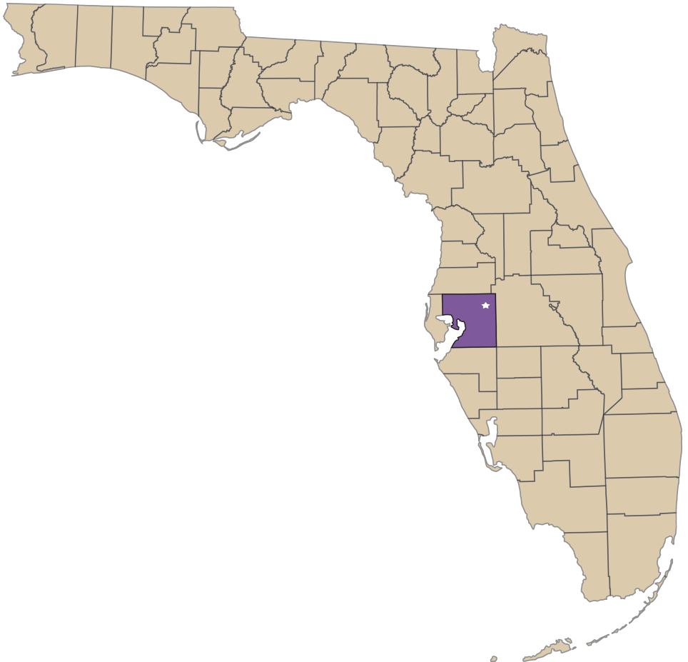 map showing locations for child services in florida